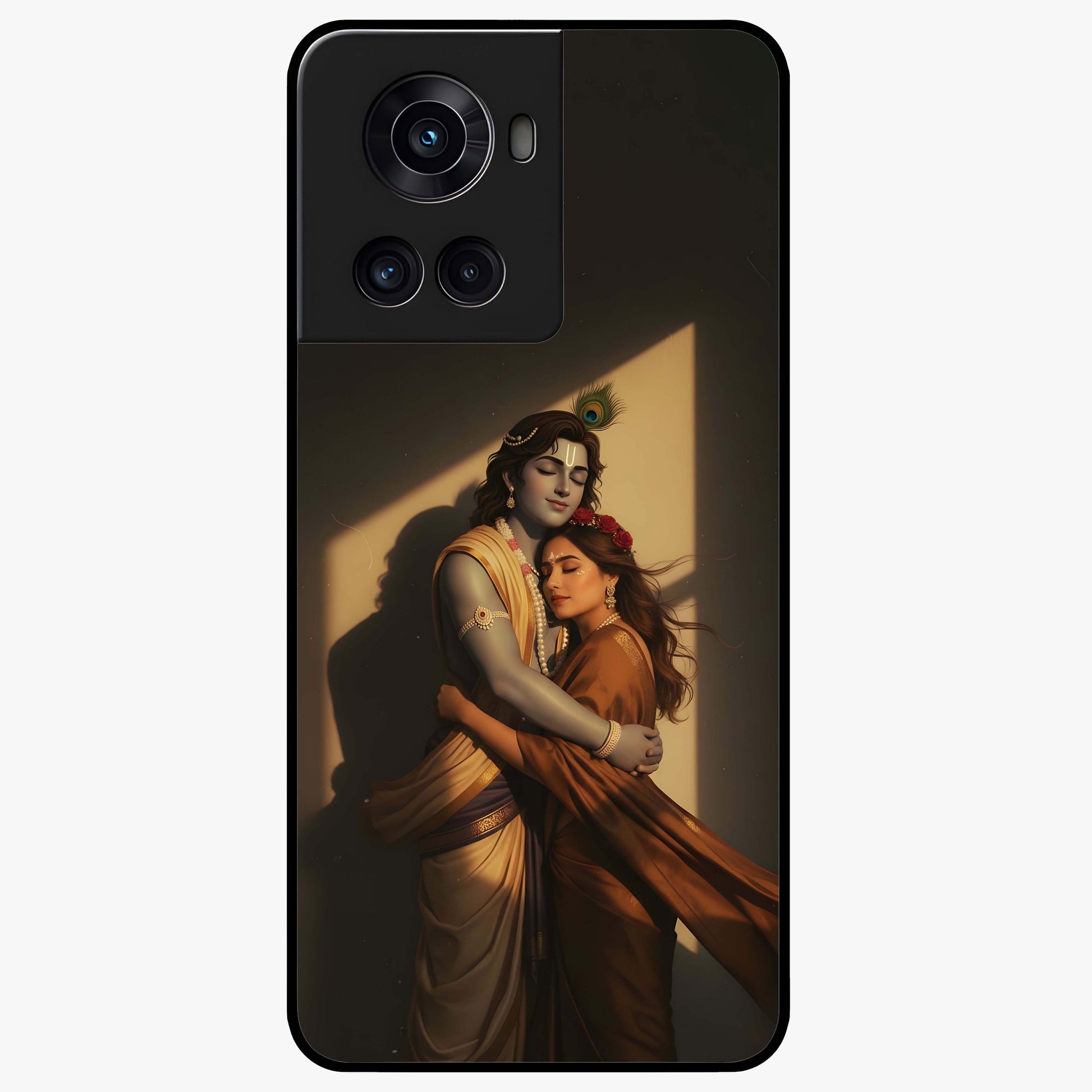 Divine Eternal Love Glass Case for 1+10R elegant front view featuring romantic spiritual artwork in soft tones