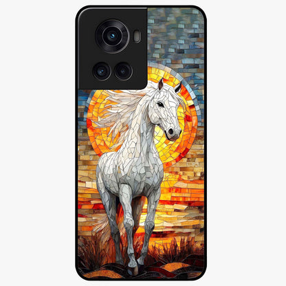 Elected Horse Glass Case for 1+10R bold front view featuring powerful horse illustration artwork