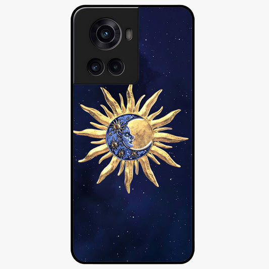 Eternal Cosmic Balance Glass Case for 1+10R artistic front view featuring symmetrical cosmic artwork