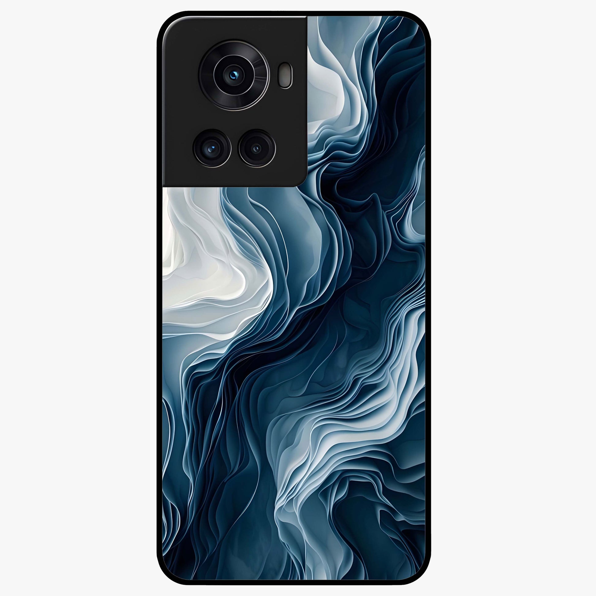 Ethereal Paper Marble Glass Case for 1+10R artistic front view featuring subtle marble inspired artwork