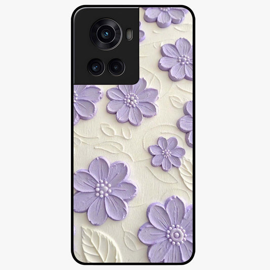 Floral Wall Art With Purple Flowers Glass Case for 1+10R stylish front view featuring purple floral artwork