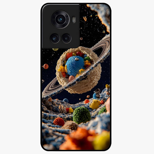 Galactic Dessert Dream Printed Glass Case for 1+10R playful front view featuring dessert themed artwork with cosmic twist