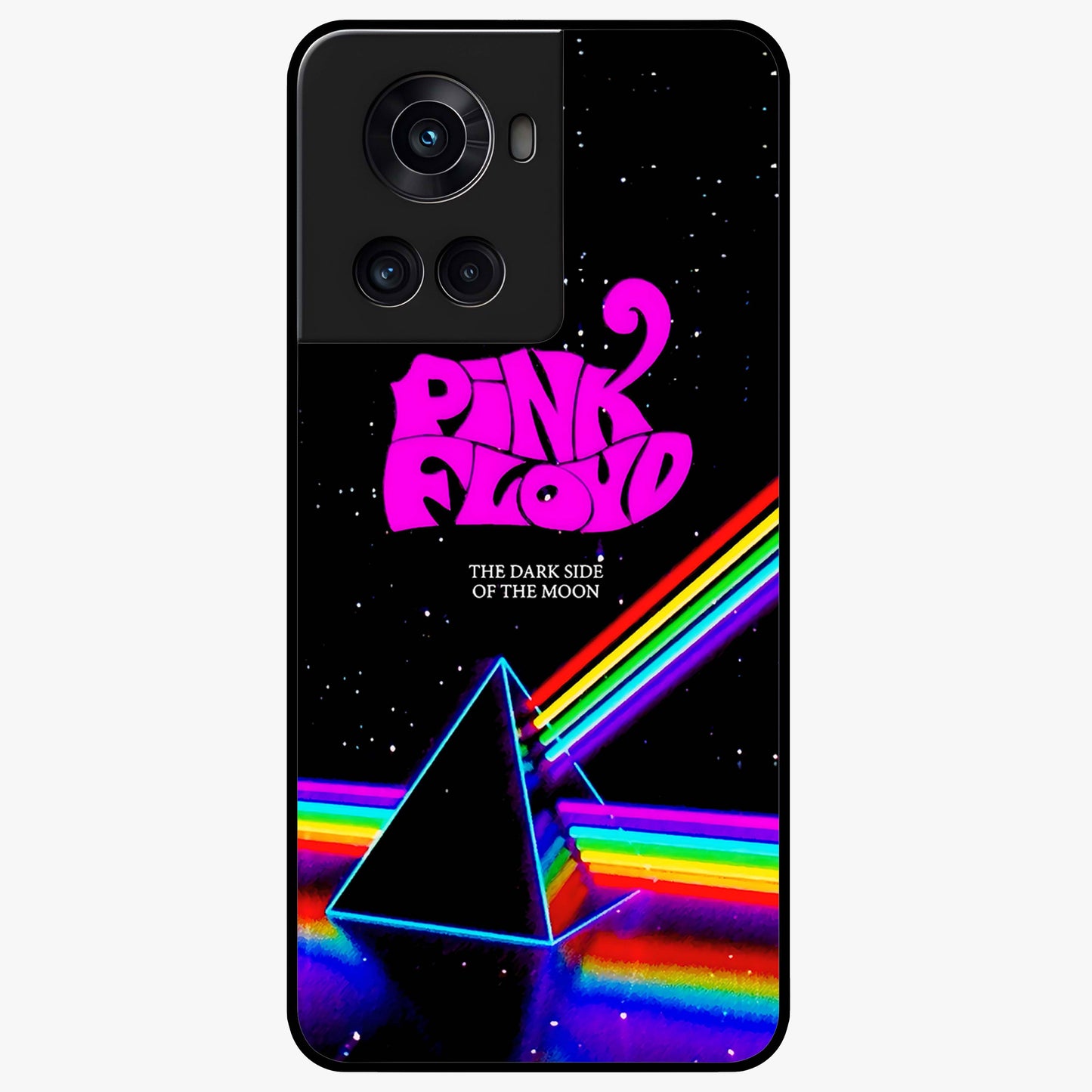 Galactic Light Frequency Glass Case for 1+10R futuristic front view featuring abstract light wave artwork
