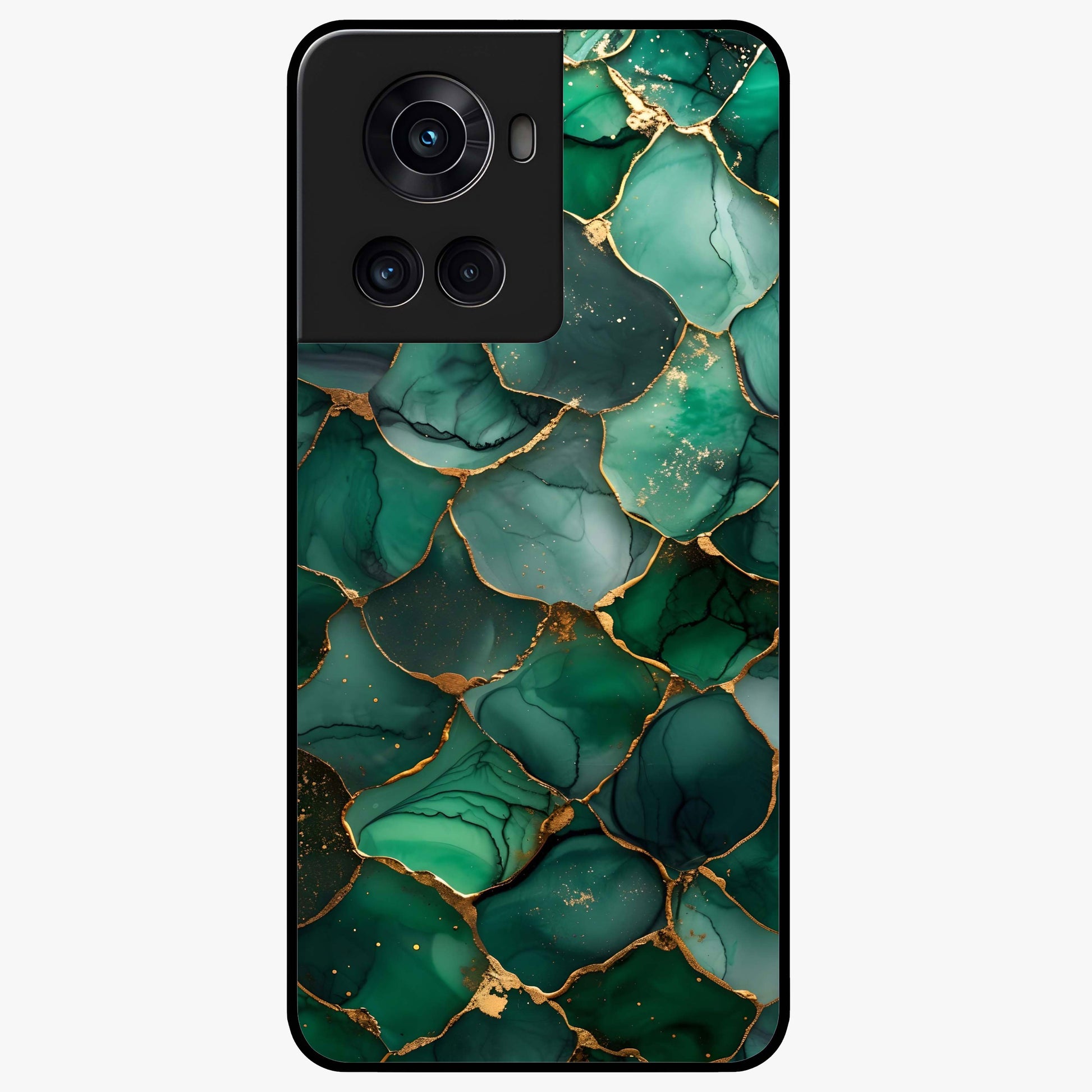 Geometric Polyester Pattern Glass Case for 1+10R modern front view featuring abstract geometric pattern artwork