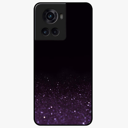 Glittery Purple Bokeh Glass Case for 1+10R vibrant front view featuring sparkling purple bokeh artwork