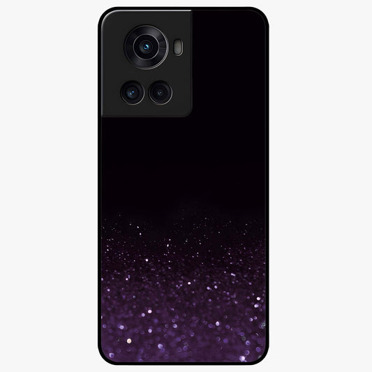 Glittery Purple Bokeh Glass Case for 1+10R vibrant front view featuring sparkling purple bokeh artwork