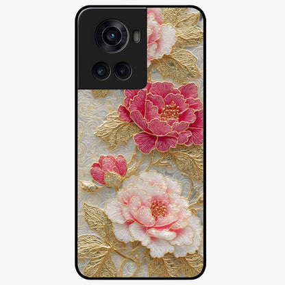 Golden Celestial Charm Glass Case for 1+10R radiant front view featuring celestial artwork with golden accents