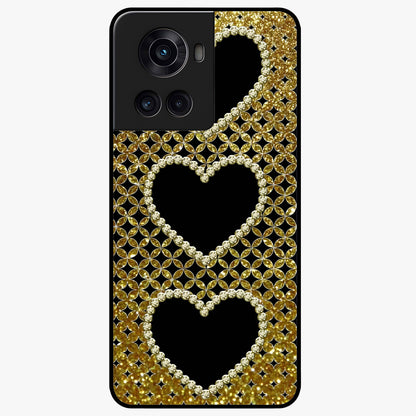 Golden Leaf Dreams Glass Case for 1+10R elegant front view featuring shimmering golden leaf artwork