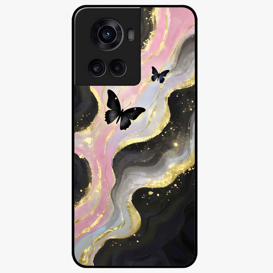 Golden Moon Horizon Glass Case for 1+10R serene front view featuring glowing golden moon over horizon artwork