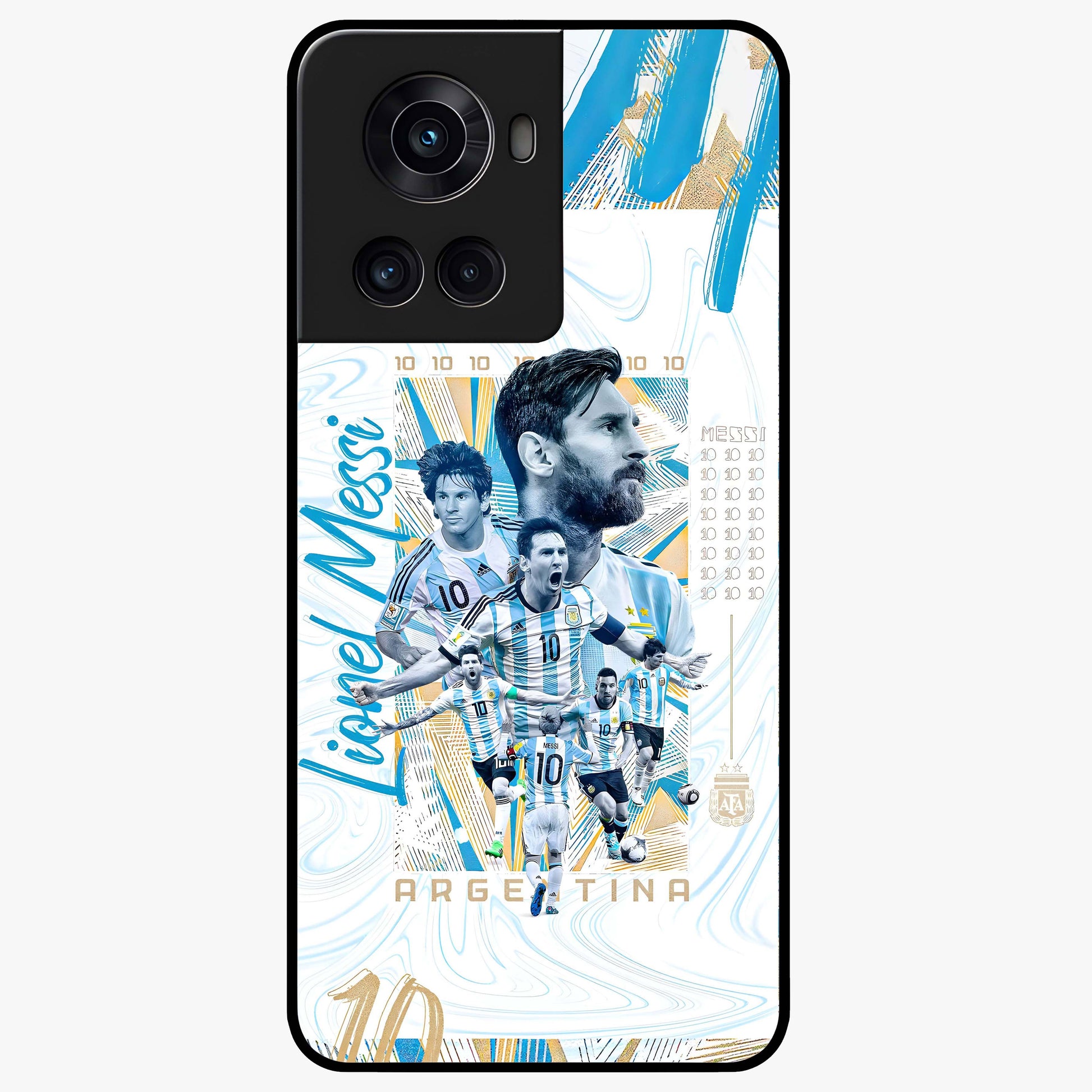 Golden Shadow Commander Glass Case for 1+10R powerful front view featuring dramatic commander themed artwork