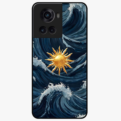 Gold Sun Blush Glass Case for 1+10R elegant front view featuring warm golden sun inspired artwork