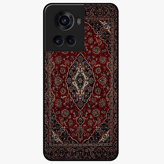 Heritage Carpet Royale Glass Case for 1+10R showing full back design in clean flat view with royal carpet-inspired artwork and glossy glass finish.