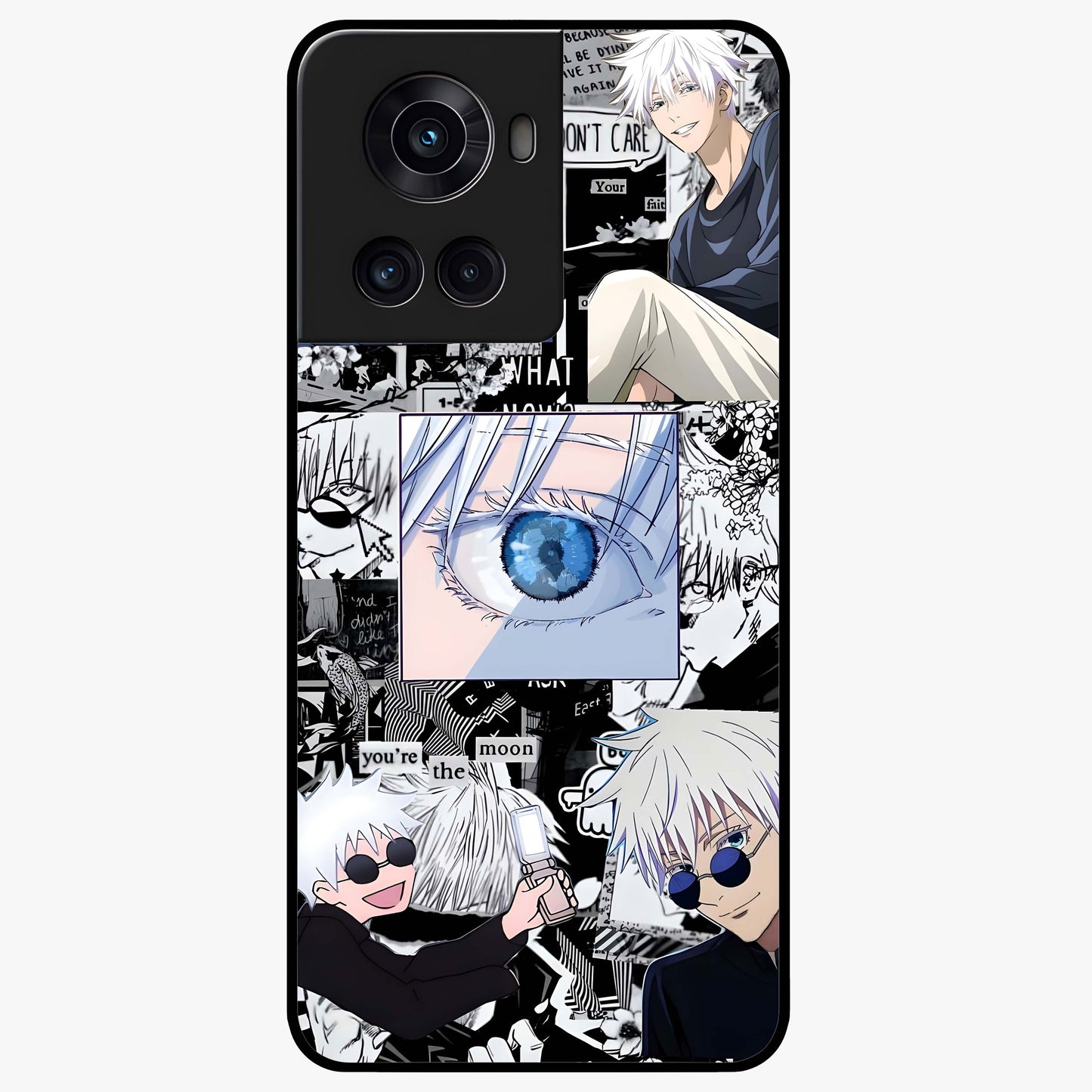 Infinity Sorcerer Chaos Glass Case for 1+10R showing full back design in clean flat view with chaotic sorcerer artwork and glossy glass finish.