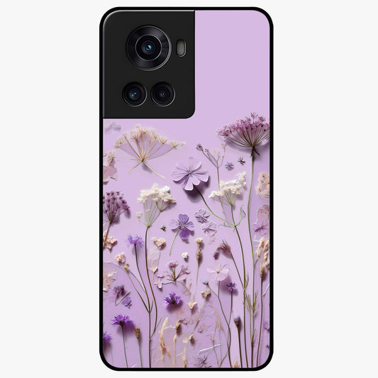 Lavender Blossom Dream Glass Case for 1+10R soft front view featuring delicate lavender floral artwork
