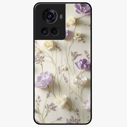 Lilac Breeze Harmony Glass Case for 1+10R soft front view featuring gentle lilac inspired artwork