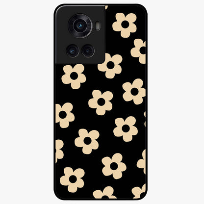 Little Daisy Flower Retro Pattern Glass Case for 1+10R cheerful front view featuring retro daisy floral pattern artwork