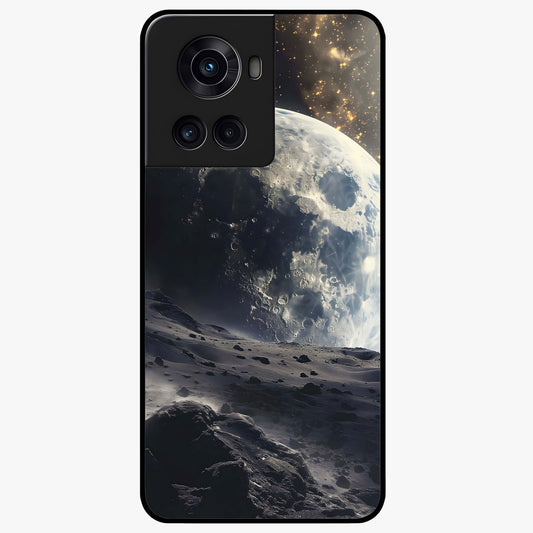 Lunar Horizon Glow Glass Case for 1+10R serene front view featuring moonlit horizon artwork