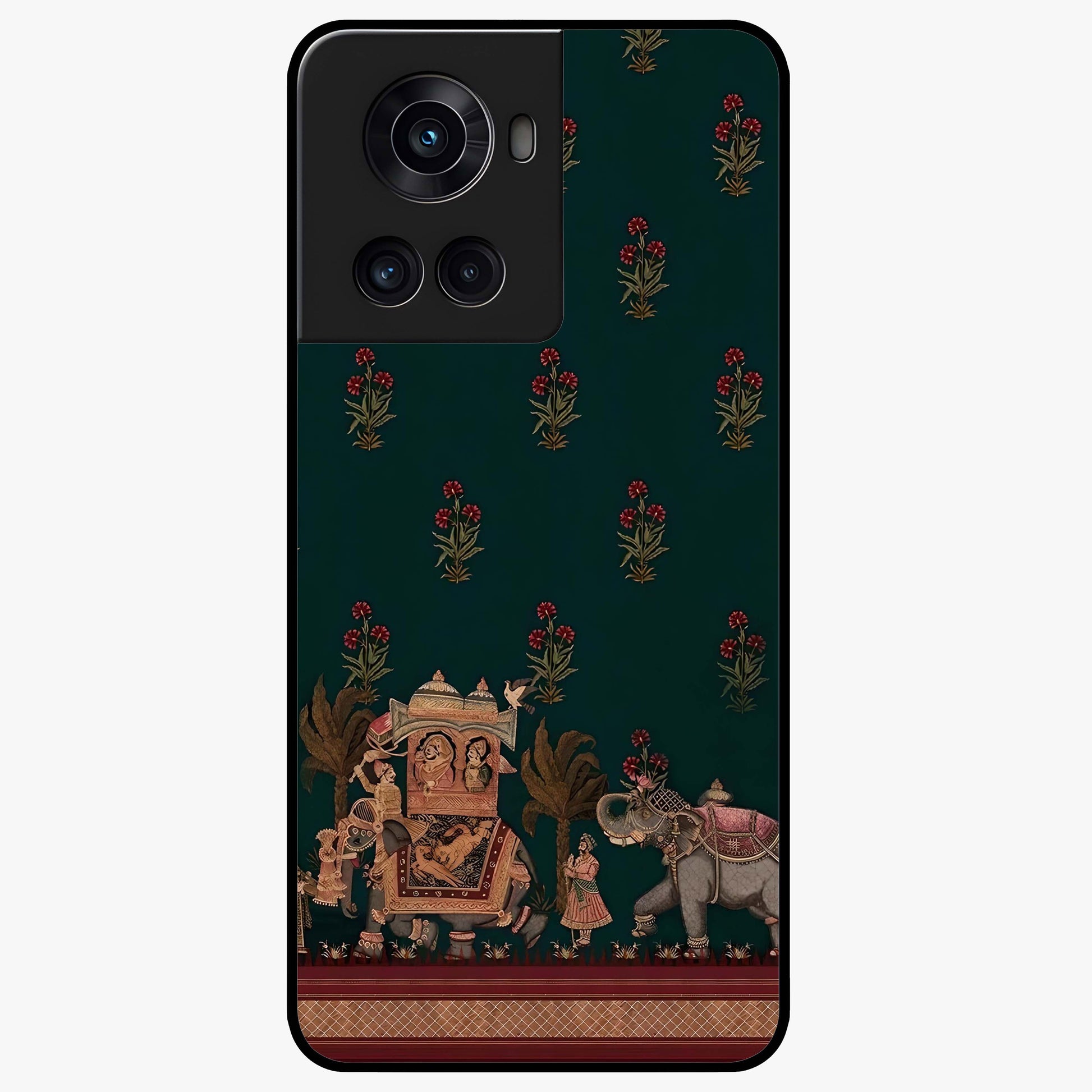 Macmerise Glass Case for 1+10R stylish front view featuring bold modern artistic artwork