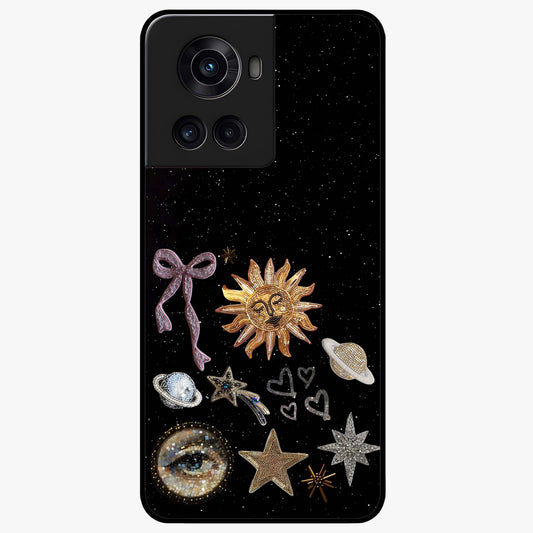 Magical Jewelry Vibe Glass Case for 1+10R glamorous front view featuring jewel inspired artistic artwork