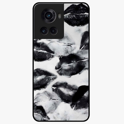 Midnight Kiss Marks Glass Case for 1+10R bold front view featuring romantic kiss mark artwork on dark background