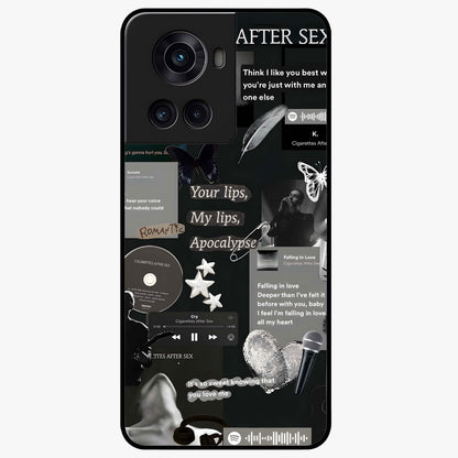Midnight Love Glass Case for 1+10R romantic front view featuring subtle love inspired artwork in dark tones