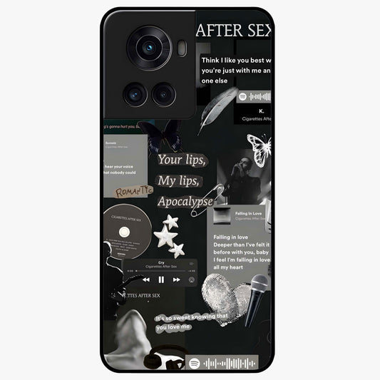 Midnight Love Glass Case for 1+10R romantic front view featuring subtle love inspired artwork in dark tones