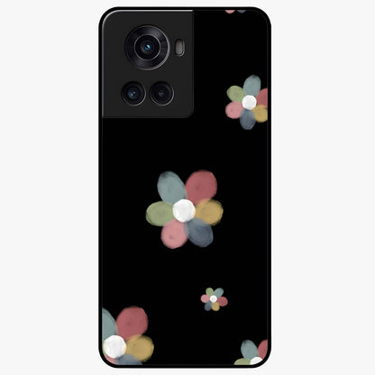 Minimal Floral Charm Glass Case for 1+10R clean front view featuring simple floral artwork with elegant detailing