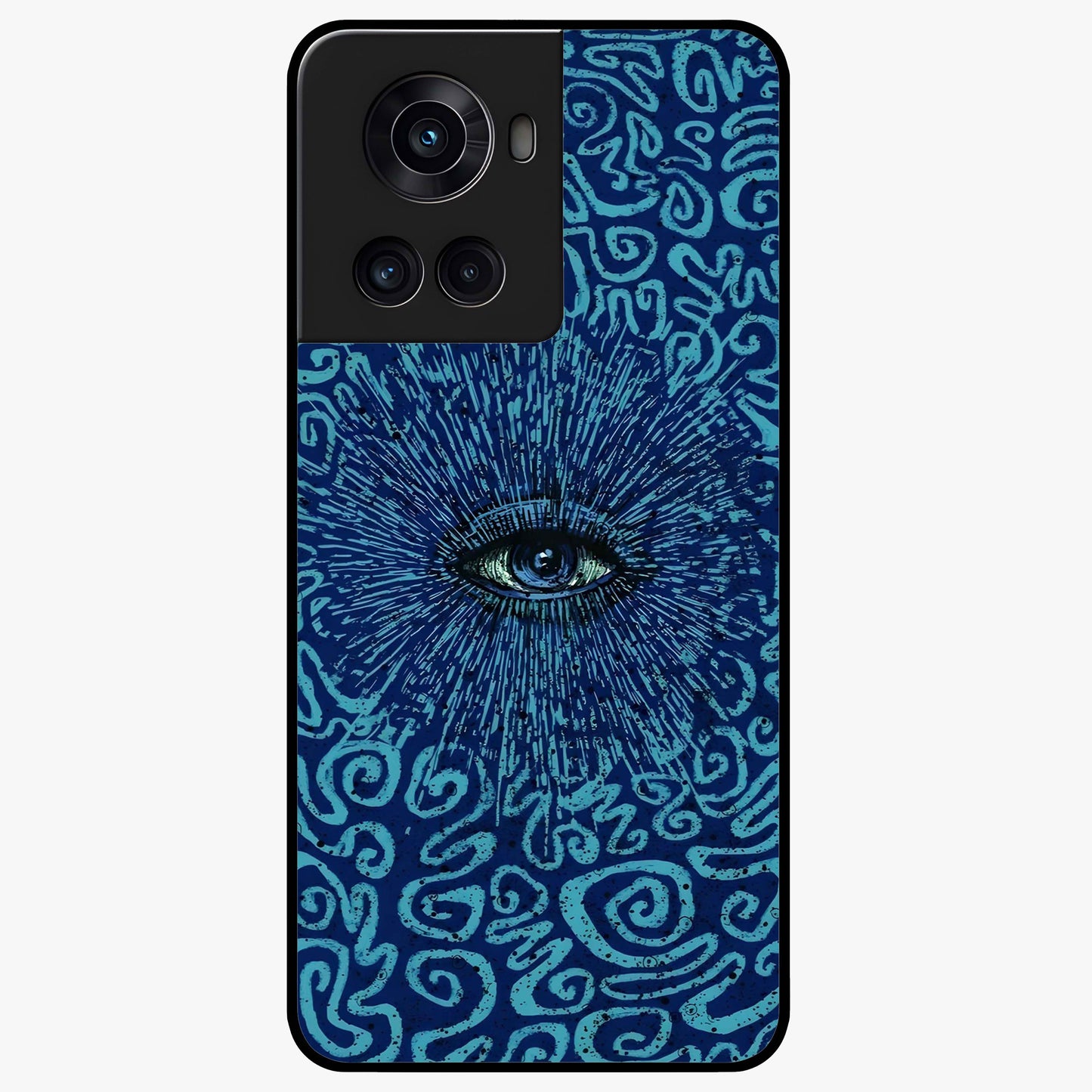 Mystic Inner Eye Glass Case for 1+10R dramatic front view featuring powerful inner eye inspired artwork