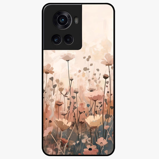 Pastel Wildflowers Glass Case for 1+10R cheerful front view featuring colorful wildflower artwork in pastel tones
