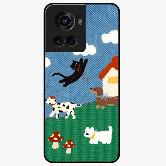 Pet Adventures Glass Case for 1+10R playful front view featuring cute pet themed artwork