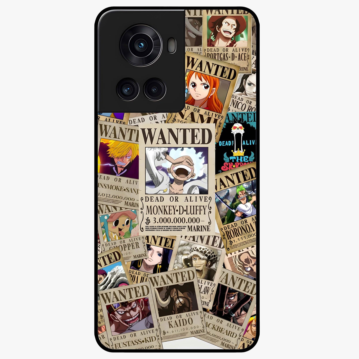 Pirate Wanted Legends Glass Case for 1+10R bold front view featuring legendary pirate themed artwork