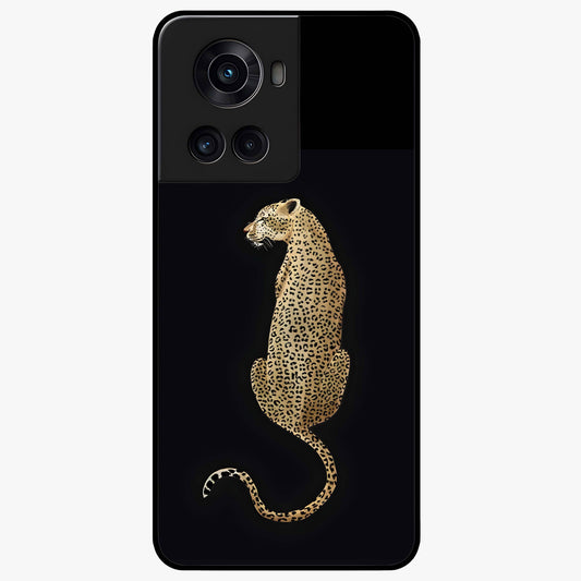 Regal Leopard Glass Case for 1+10R bold front view featuring majestic leopard artwork with rich tones