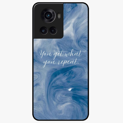 Repeat Your Destiny Glass Case for 1+10R motivational front view featuring bold typography artwork