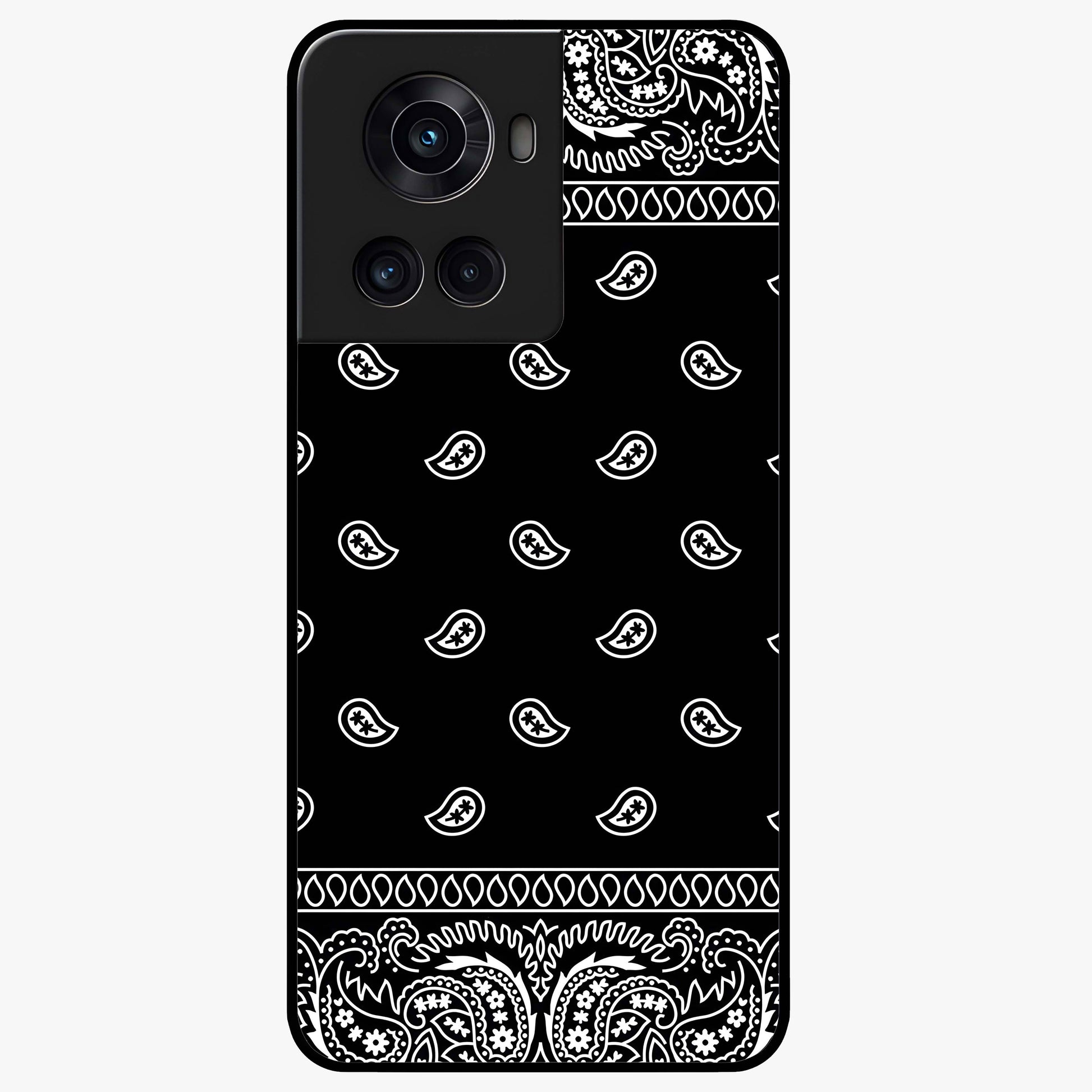 Retro Rebel Threads Glass Case for 1+10R stylish front view featuring vintage inspired graphic artwork