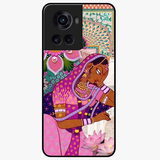 Royal Lotus Muse Glass Case for 1+10R graceful front view featuring lotus artwork with regal detailing