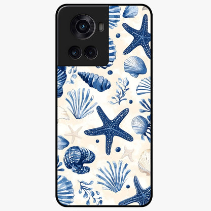 Seaside Starfish Magic Glass Case for 1+10R cheerful front view featuring starfish artwork in ocean tones