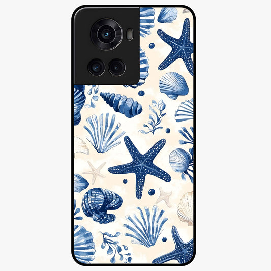 Seaside Starfish Magic Glass Case for 1+10R cheerful front view featuring starfish artwork in ocean tones