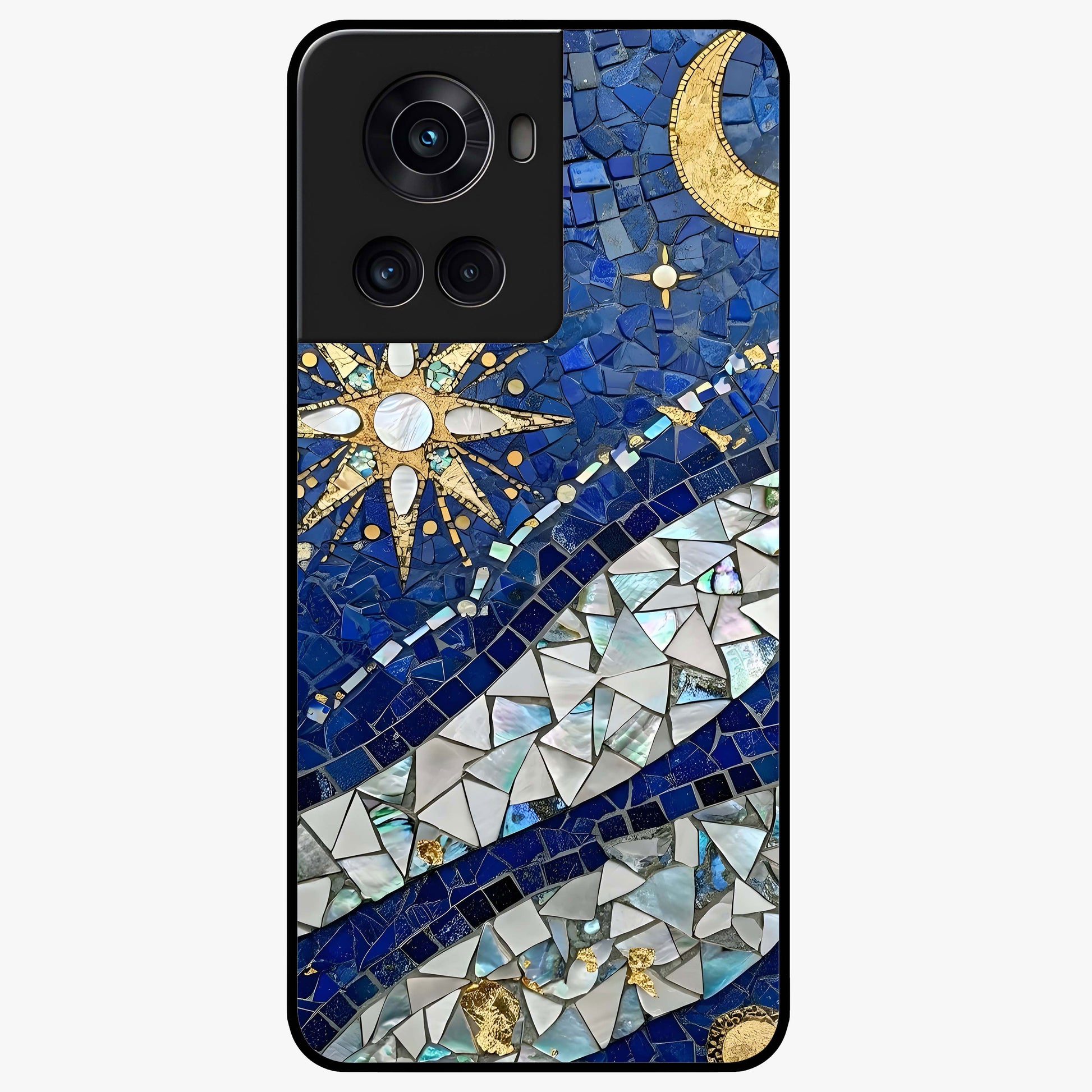 Serene Crane Flight Glass Case for 1+10R graceful front view featuring crane bird artwork in calm tones