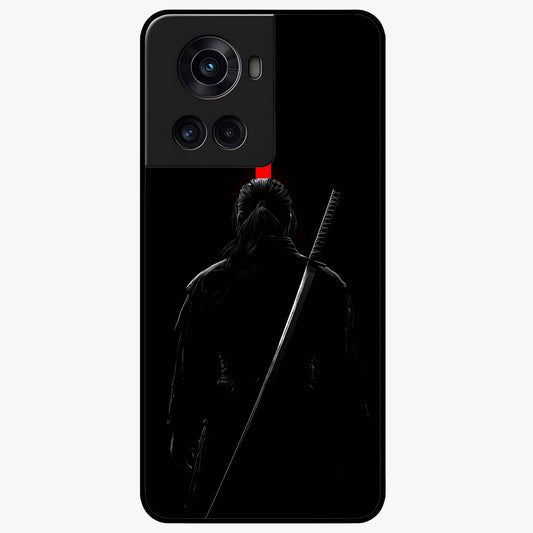 Silent Blade Resolve Glass Case for 1+10R bold front view featuring stealth warrior inspired artwork