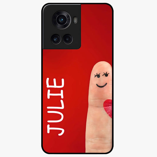 Smiling Love Sign Glass Case for 1+10R romantic front view featuring love sign inspired artwork