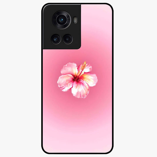 Soft Petal Serenity Glass Case for 1+10R elegant front view featuring gentle floral artwork in muted tones