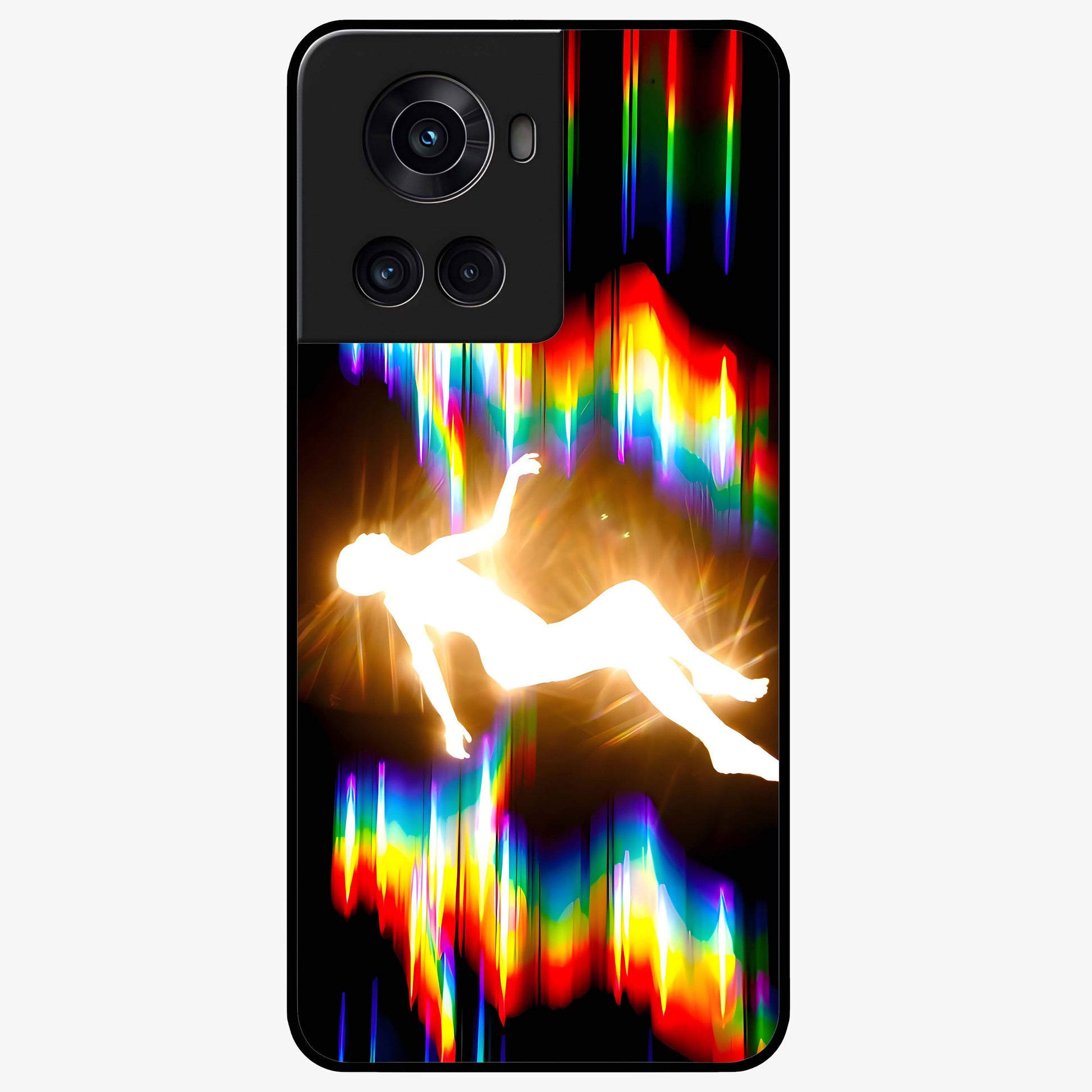 Soul in Spectrum Glass Case for 1+10R artistic front view featuring colorful spectrum inspired artwork