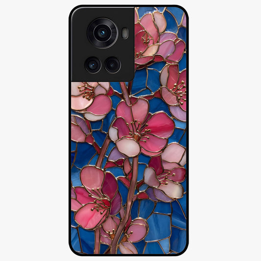 Stained Bloom Grace Glass Case for 1+10R elegant front view featuring stained glass inspired floral artwork