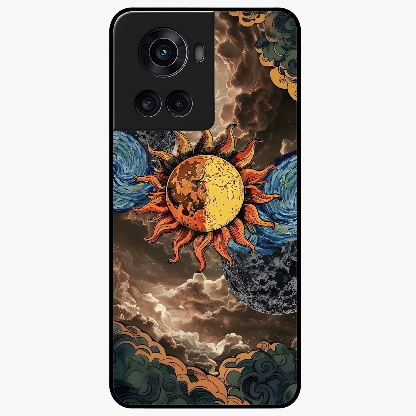 Sun Kissed Valley Glass Case for 1+10R scenic front view featuring glowing valley landscape artwork