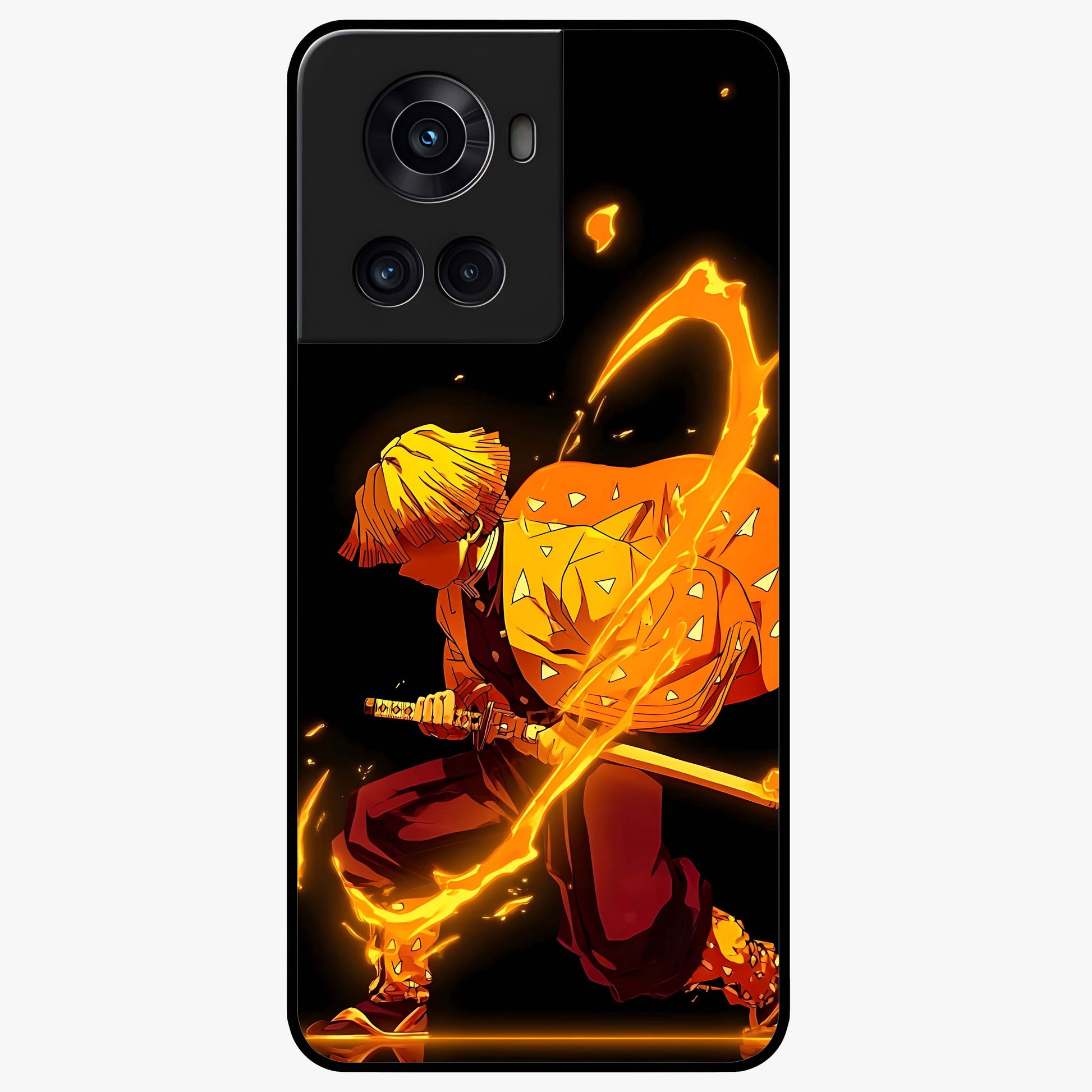 Thunder Flame Execution Glass Case for 1+10R intense front view featuring lightning and flame inspired artwork