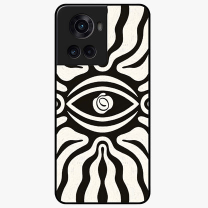 Trancewave Illusion Art Glass Case for 1+10R vibrant front view featuring abstract illusion inspired artwork