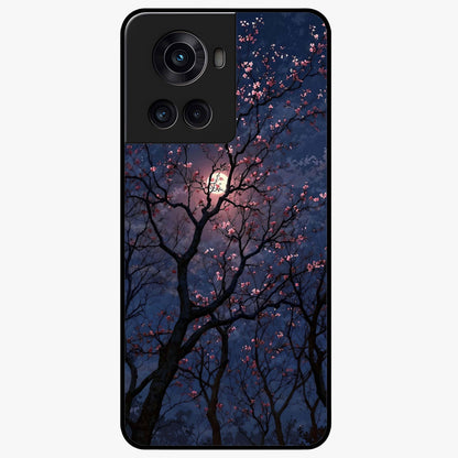 Twilight Sakura Serenade Glass Case for 1+10R elegant front view featuring cherry blossom artwork under twilight sky