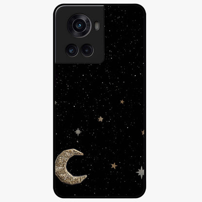 Twinkle Star With Half Moon Glass Case for 1+10R dreamy front view featuring star and crescent moon artwork