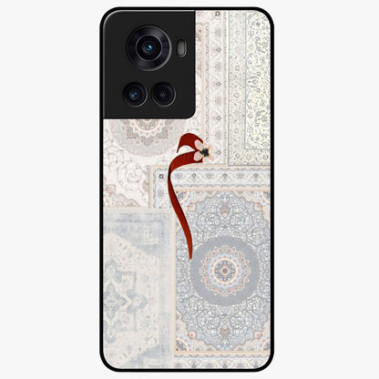 White Aesthetic Bow Glass Case for 1+10R clean front view featuring minimal bow artwork in soft white tones