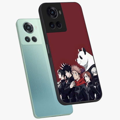 Crimson Crow Judgment Glass Case for 1+10R angled mockup showcasing glossy finish and intense dark aesthetic